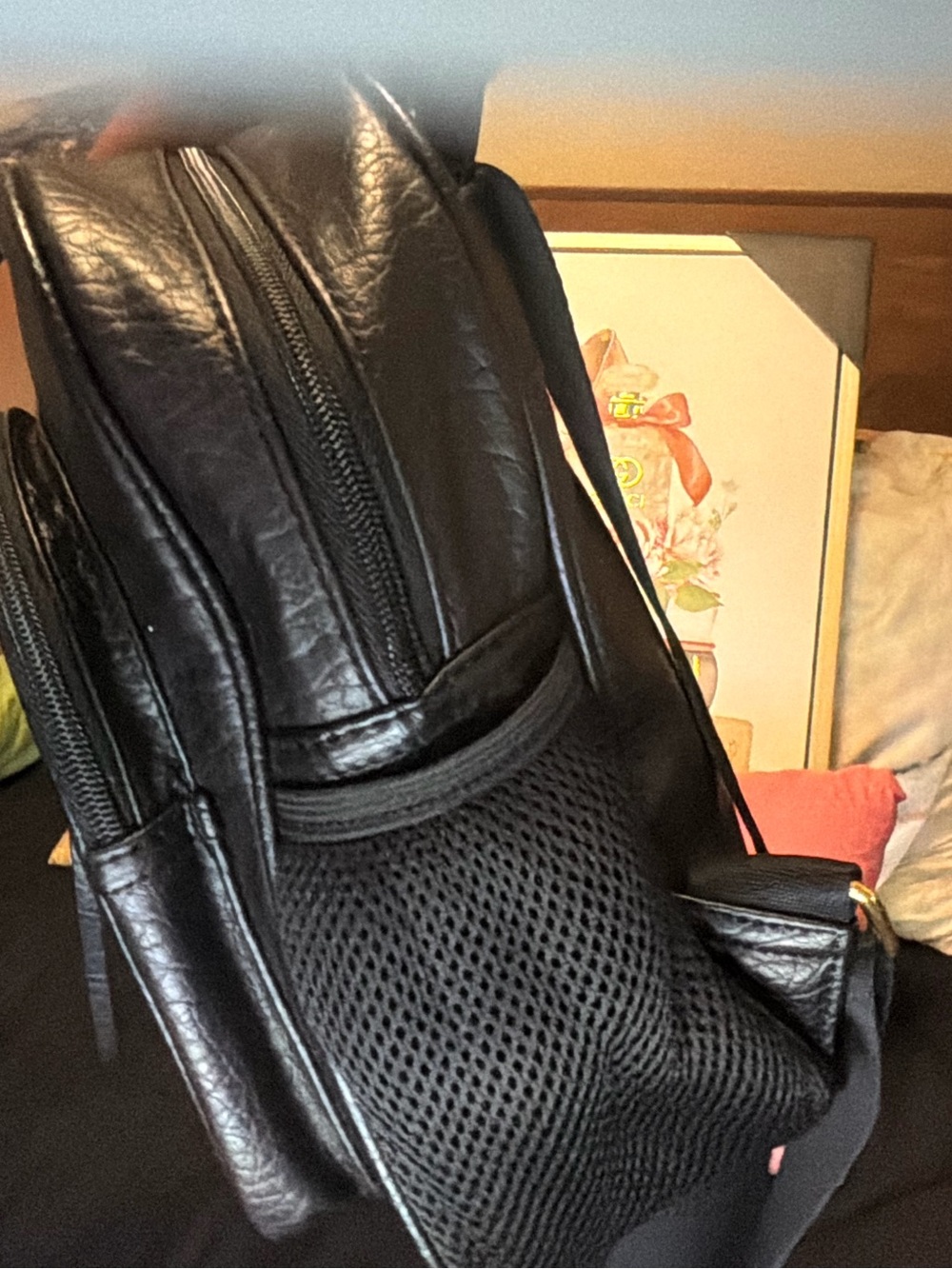 Juicy Couture Los Angeles Mini Backpack – Black Studded Faux Leather - Picture 9 of 12